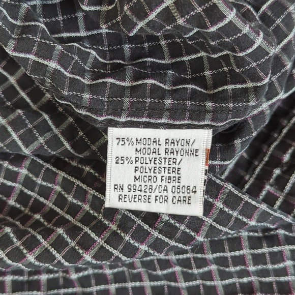 Bugatchi Uomo Men’s Black White Check Long Sleeve Button Down Shirt L - Picture 5 of 11